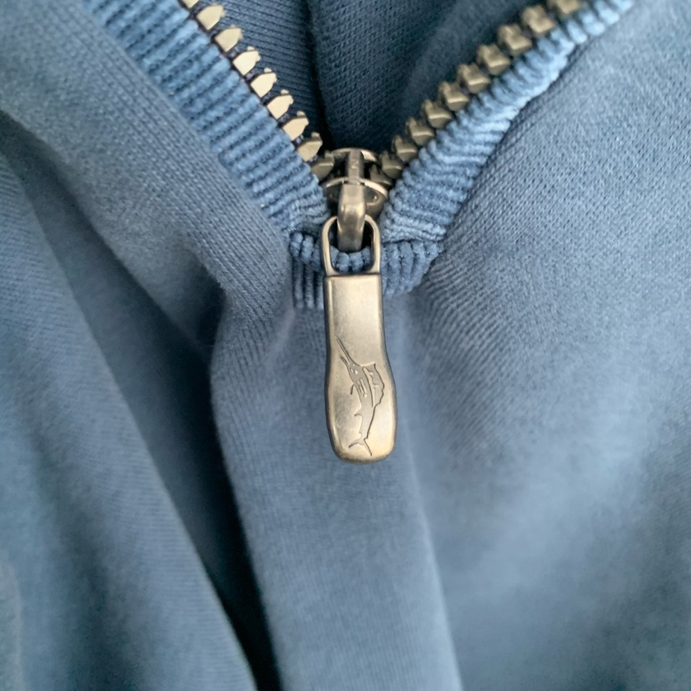 Tommy Bahama blue quarter zip sweater - Picture 6 of 7